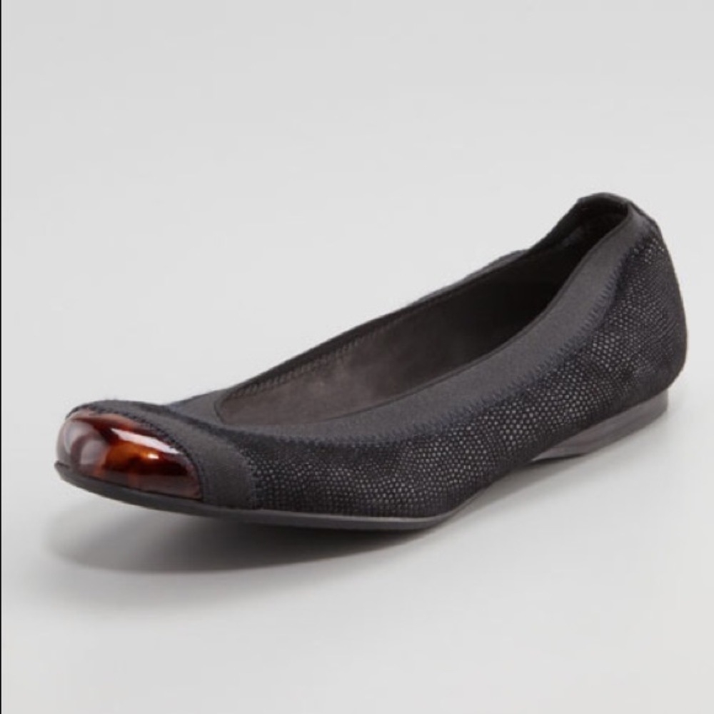 Stuart Weitzman Tortoise Shell Cap Toe Flats - image 1